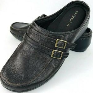 Easy Spirit Daytrip Black Leather Mules